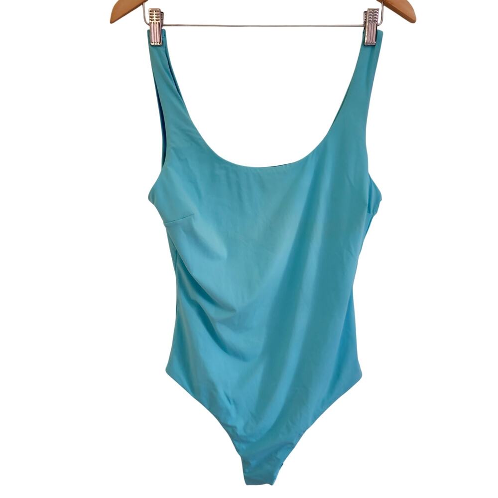 Reversible Royal Blue and Light Turquoise One-Piece Swimsuit Size Small